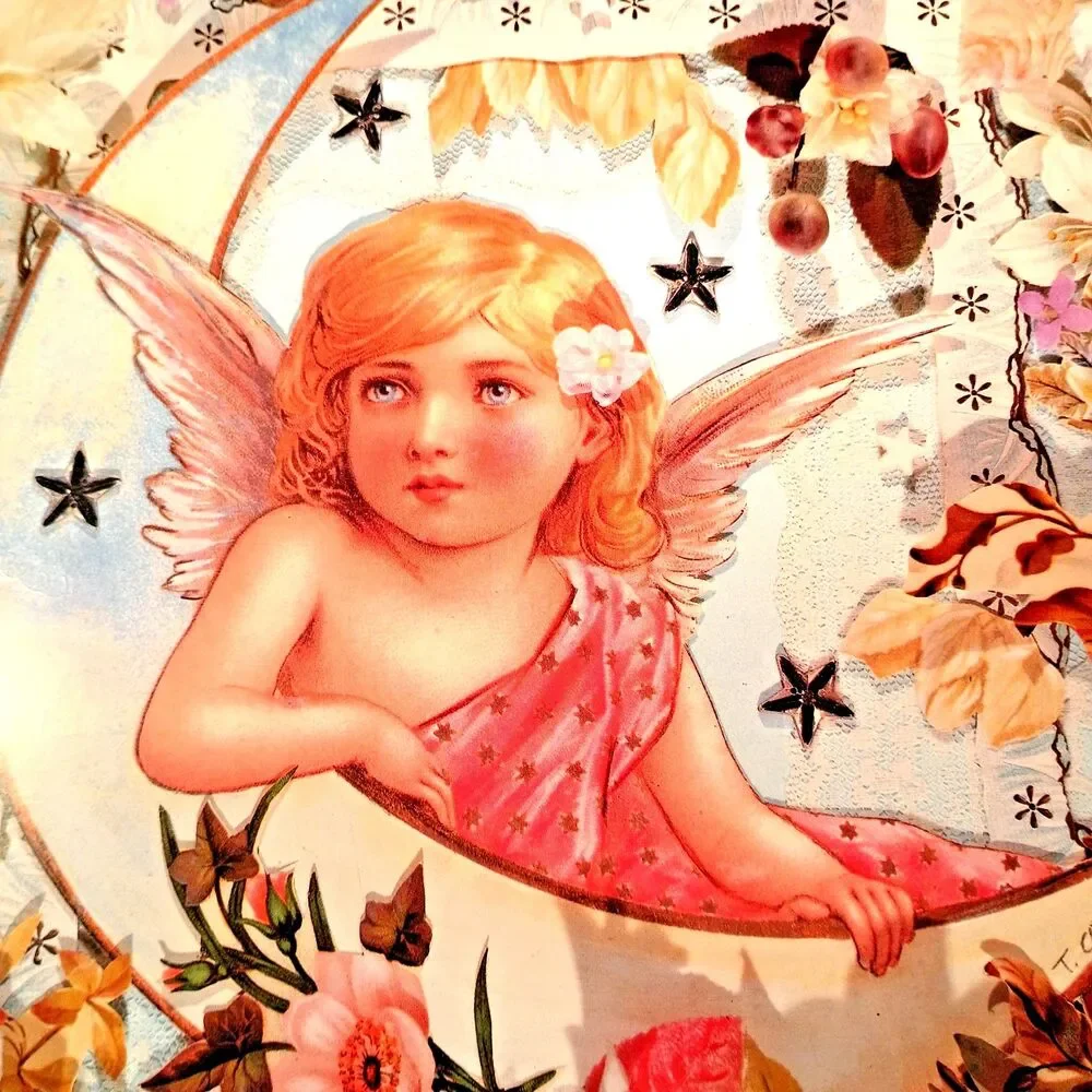Vintage Victorian Cherubs Angels Florals, Junk Journal Craft Ephemera, Decoupage